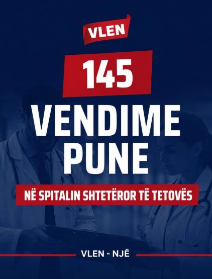 Shëndetësia është ndër prioritetet kryesore të VLEN-it, ndërsa përforcimi dhe modernizimi i institucioneve shëndetësore po vazhdon me hapa konkretë.